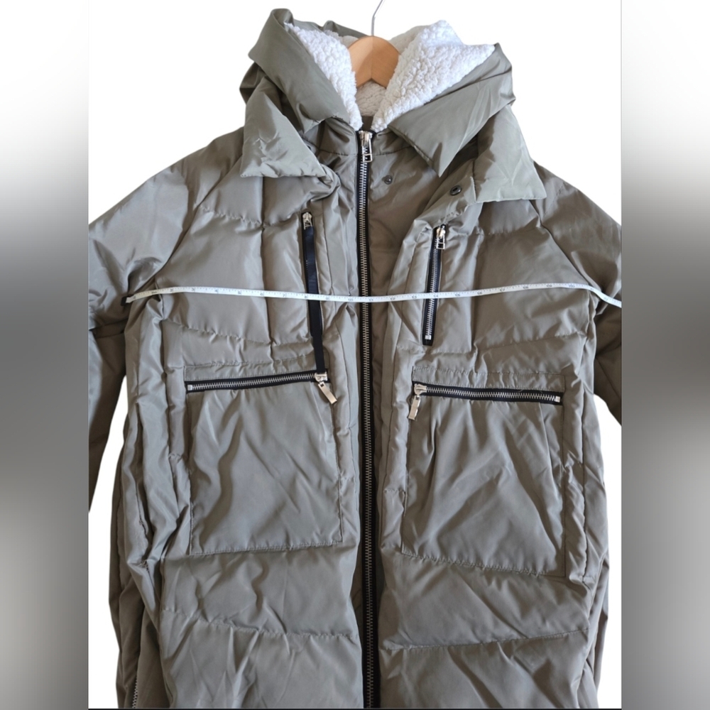 Orolay Womens Front Zip Long Sleeve Down Quilted Hooded Jacket Green Size Small - Picture 10 of 14